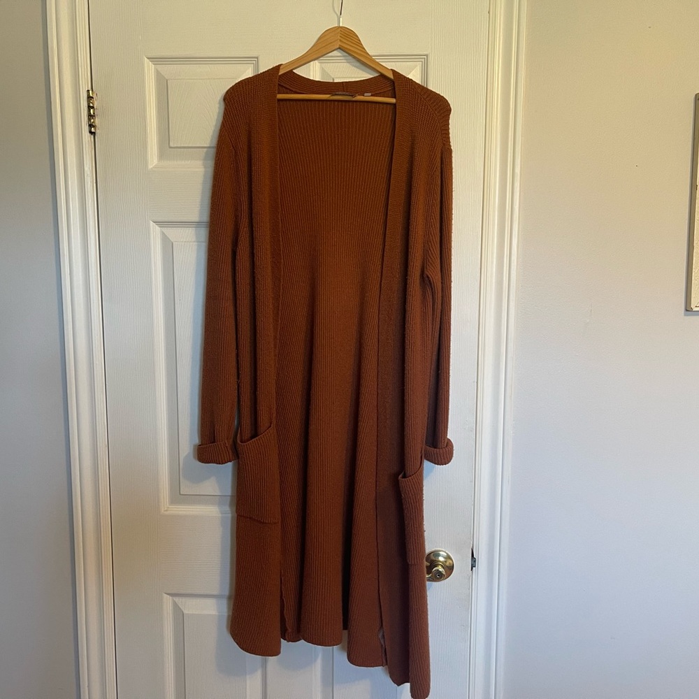 Long Rust Cardigan from Cyrus